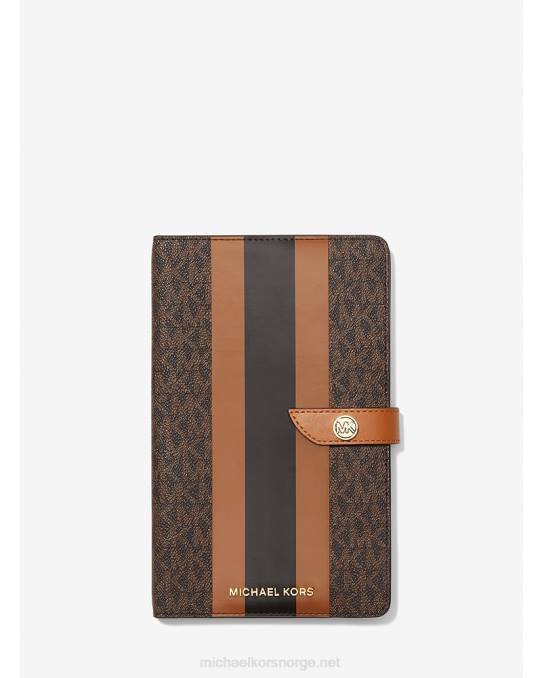 Michael Kors notatbok med medium logostripe kvinner LDNL1548 brun/eikenøtt