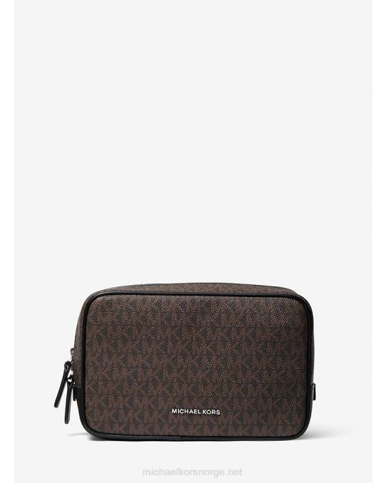 Michael Kors reiseetui med hudson logo kvinner LDNL1568 brun svart