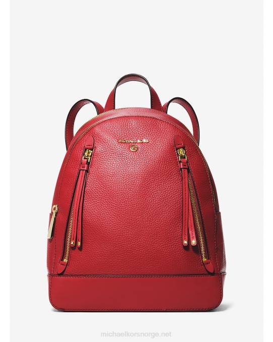 Michael Kors Brooklyn ryggsekk i medium rullestein kvinner LDNL1205 Høyrød