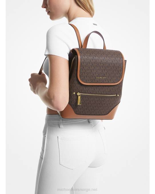 Michael Kors harrison medium ryggsekk med logo kvinner LDNL1214 brun/eikenøtt