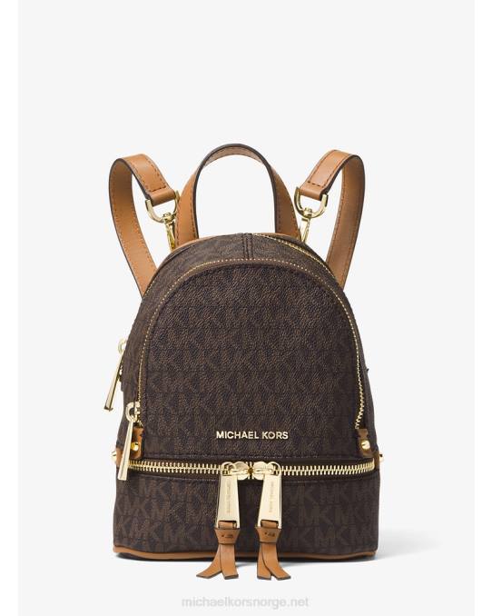 Michael Kors rhea mini ryggsekk med logo kvinner LDNL1201 brun