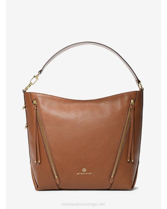 Michael Kors Brooklyn stor skulderveske i skinn i rullestein kvinner LDNL1389 bagasje