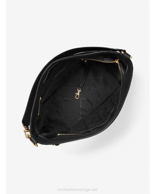 Michael Kors Brooklyn stor skulderveske i skinn i rullestein kvinner LDNL1391 svart