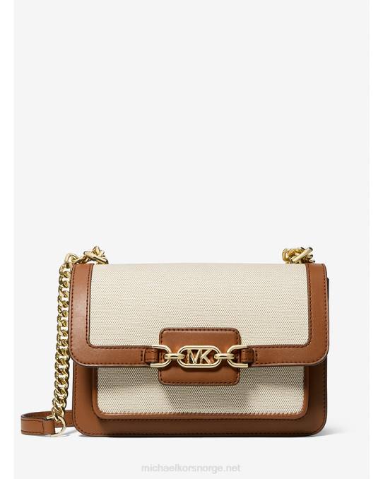 Michael Kors lyng stor skulderveske i lerret og imitert skinn kvinner LDNL1294 naturlig/bagasje