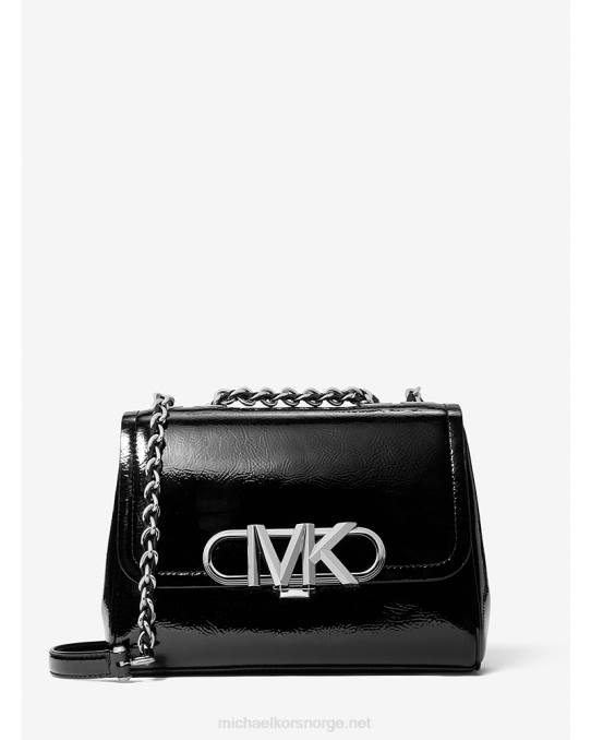 Michael Kors parker skulderveske i medium krøllet lakk kvinner LDNL1333 svart