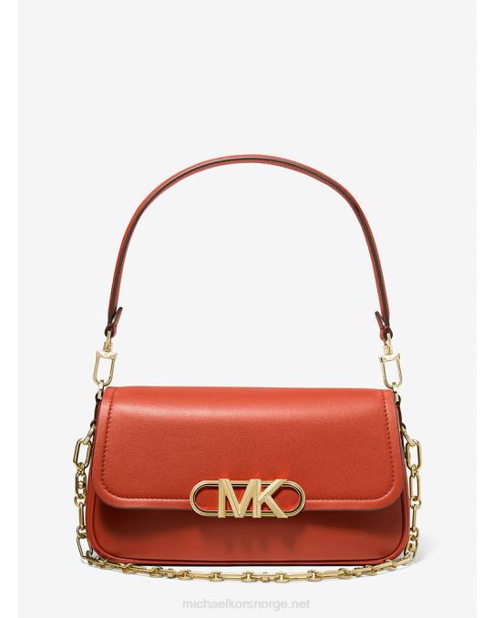 Michael Kors parker skulderveske i medium skinn kvinner LDNL1371 dyp oransje