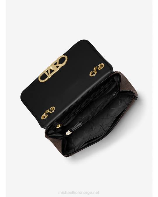 Michael Kors parker skulderveske med ekstra stor logo kvinner LDNL1303 brun svart