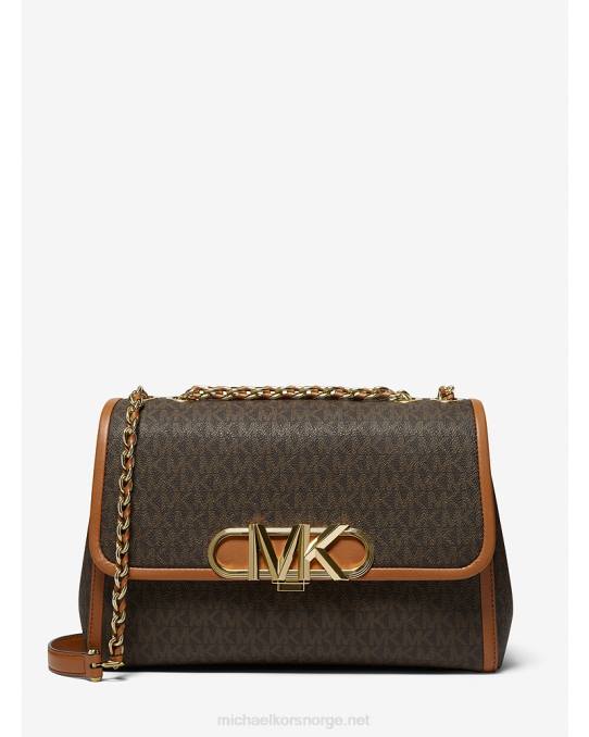 Michael Kors parker skulderveske med ekstra stor logo kvinner LDNL1304 brun/eikenøtt