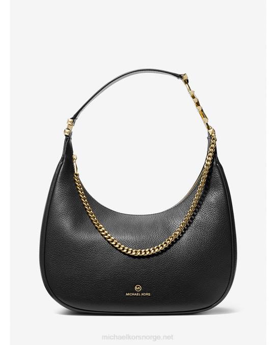 Michael Kors piper stor skulderveske i rullestein kvinner LDNL1293 svart