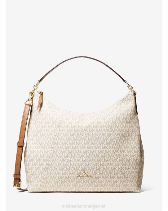 Michael Kors sienna skulderveske med stor logo kvinner LDNL1388 vanilje/eikenøtter