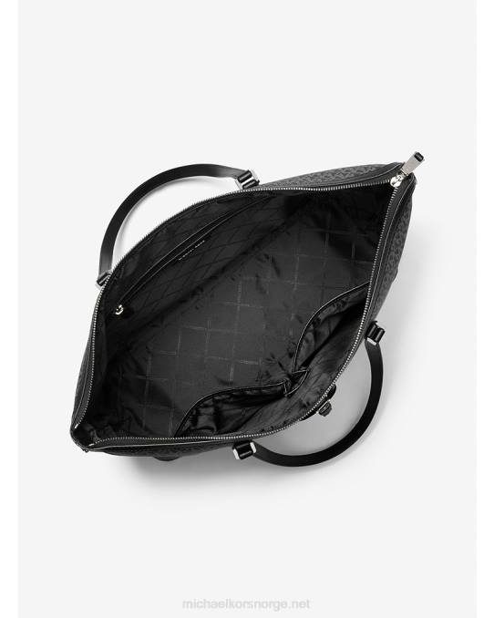 Michael Kors Heritage stor veske med logo kvinner LDNL1178 svart hvit