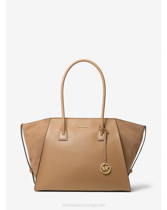Michael Kors avril ekstra stor veske med topp-glidelås i skinn kvinner LDNL1174 skall