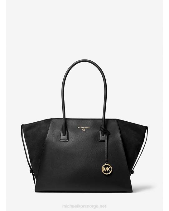 Michael Kors avril ekstra stor veske med topp-glidelås i skinn kvinner LDNL1179 svart