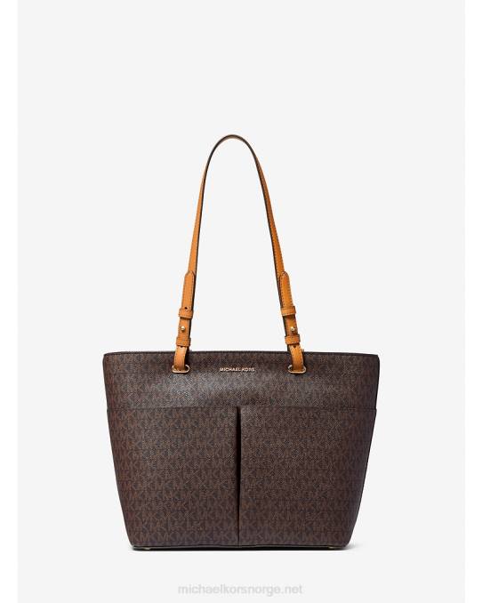 Michael Kors bedford medium veske med logo kvinner LDNL1173 brun/eikenøtt