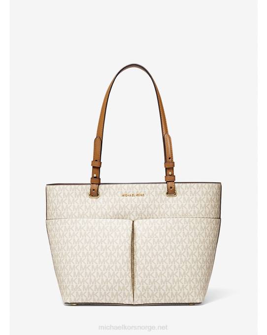 Michael Kors bedford medium veske med logo kvinner LDNL1175 vanilje/eikenøtter