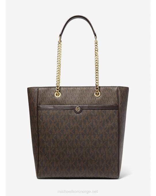 Michael Kors blaire stor veske med logo kvinner LDNL1169 sjokolade