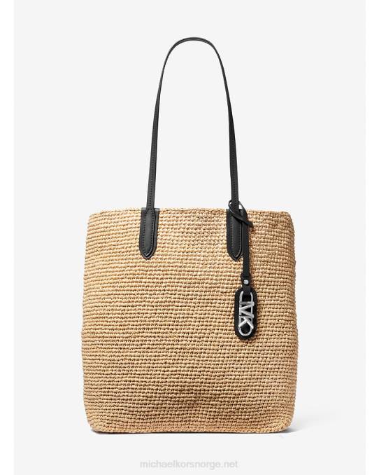 Michael Kors eliza stor vevd stråpose kvinner LDNL1154 naturlig/svart