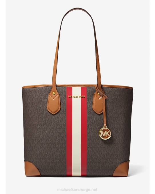 Michael Kors eva stor veske med logostriper kvinner LDNL1073 knallrødt