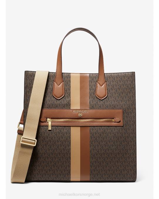 Michael Kors kempner veske med stor logostripe kvinner LDNL1086 brun/bagasje