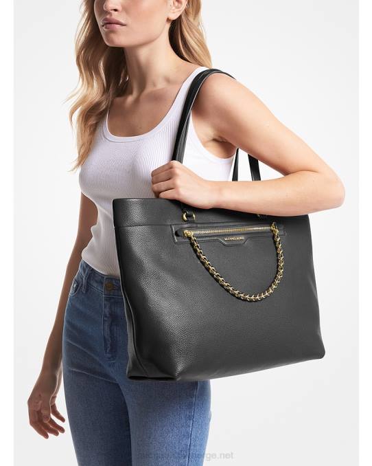 Michael Kors slater stor tøyveske i skinn kvinner LDNL1082 svart