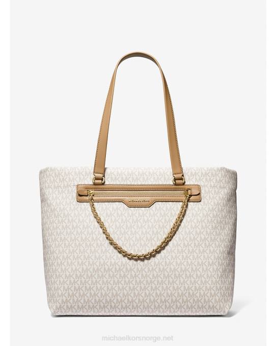 Michael Kors slater stor veske med logo kvinner LDNL1078 kamel