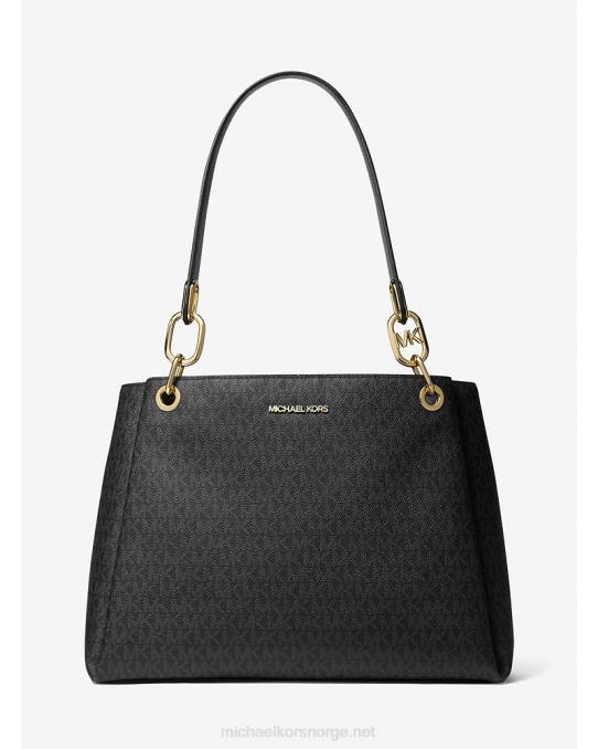 Michael Kors trisha skulderveske med stor logo kvinner LDNL1138 svart