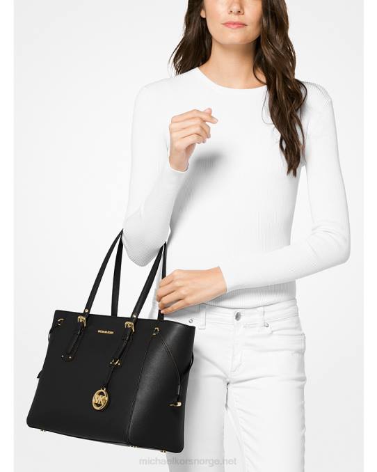 Michael Kors voyager veske i middels tverret skinn kvinner LDNL1057 svart