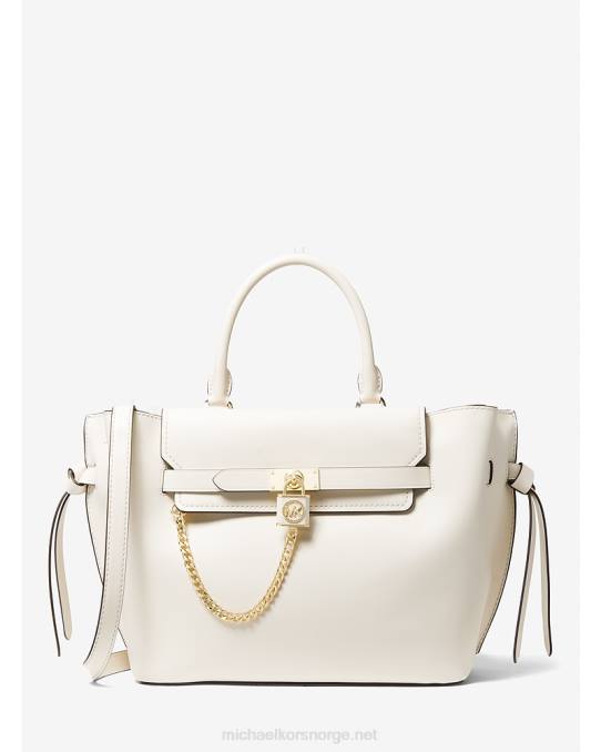 Michael Kors Hamilton legacy stor veske med belte i skinn kvinner LDNL1470 Det er krem