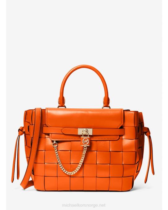 Michael Kors Hamilton legacy stor vevd belteveske i skinn kvinner LDNL1398 optisk oransje