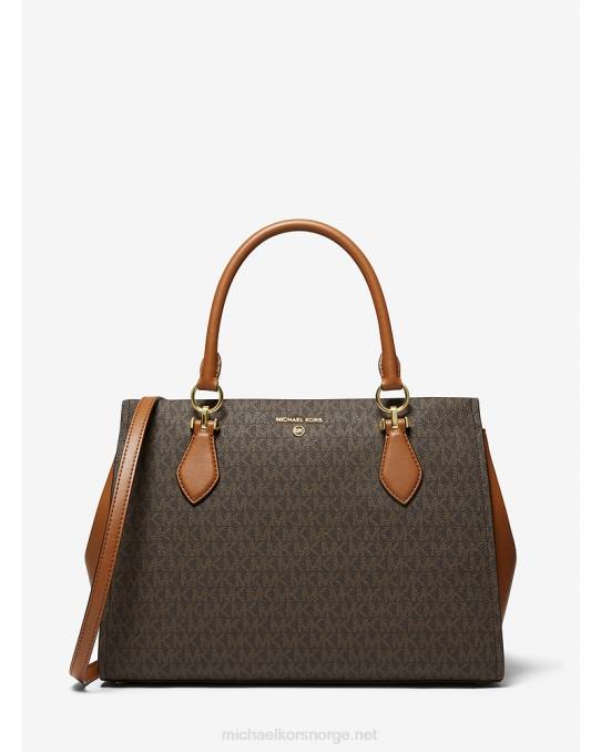 Michael Kors Marilyn stor logo veske kvinner LDNL1393 brun/eikenøtt