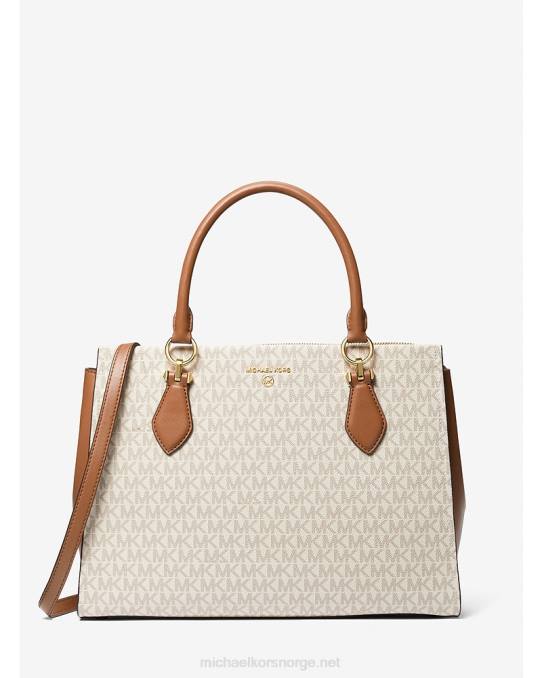 Michael Kors Marilyn stor logo veske kvinner LDNL1396 vanilje/eikenøtter
