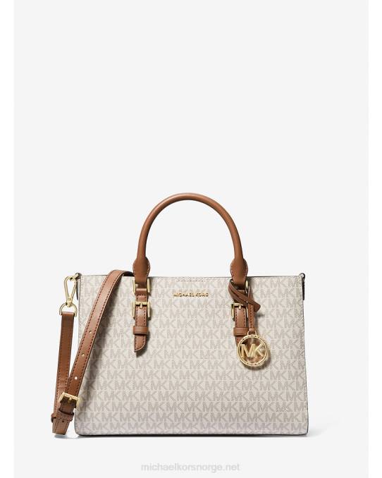 Michael Kors Sally medium 2-i-1-logo og veske i kunstskinn kvinner LDNL1433 vanilje/eikenøtter