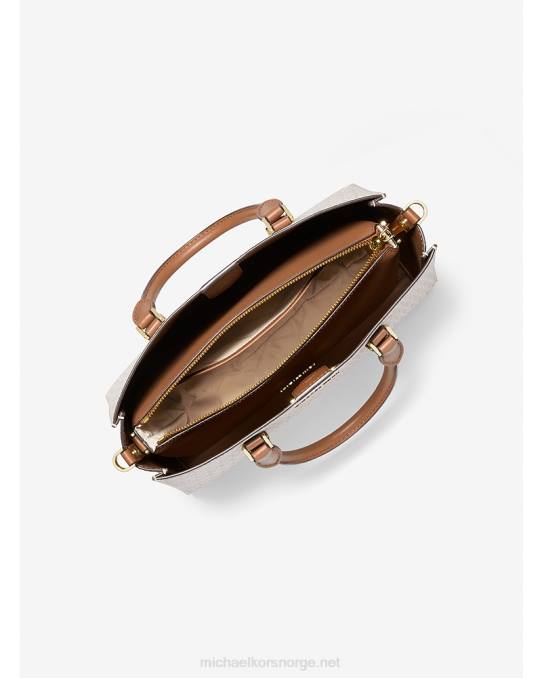 Michael Kors Sally medium 2-i-1-logo og veske i kunstskinn kvinner LDNL1433 vanilje/eikenøtter