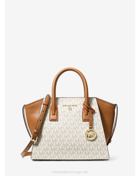 Michael Kors avril liten logo med topp-glidelås kvinner LDNL1500 vanilje/eikenøtter