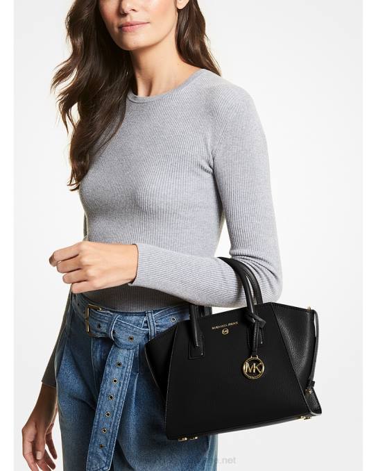 Michael Kors avril liten veske med topp-glidelås i skinn kvinner LDNL1499 svart