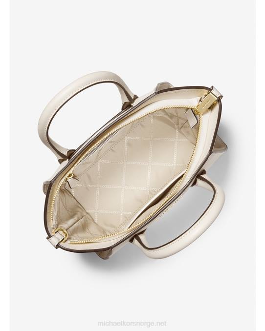 Michael Kors avril stor veske med topp-glidelås i skinn kvinner LDNL1451 Det er krem