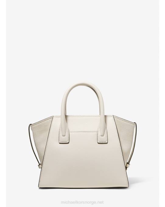 Michael Kors avril stor veske med topp-glidelås i skinn kvinner LDNL1451 Det er krem