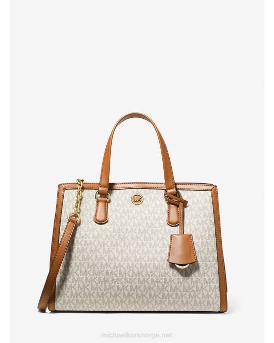 Michael Kors chantal medium logo veske kvinner LDNL1417 vanilje/eikenøtter