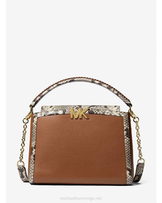 Michael Kors karlie middels småstein og slangepreget lærveske kvinner LDNL1443 bagasje