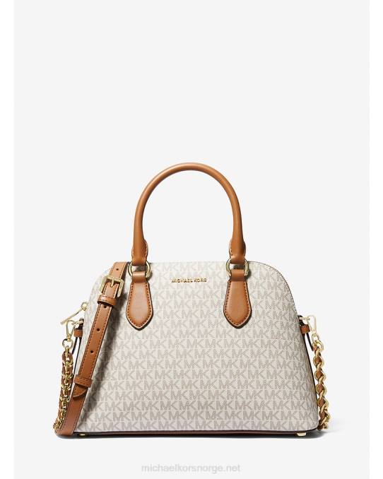 Michael Kors veronica medium kuppelveske med logo kvinner LDNL1479 vanilje/eikenøtter