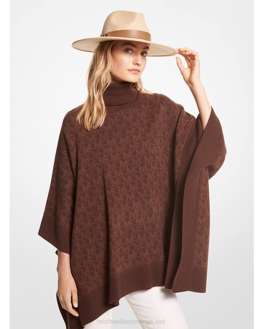 Michael Kors logo jacquard turtleneck poncho kvinner LDNL439 skall