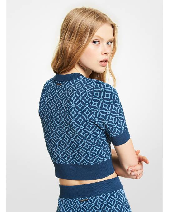 Michael Kors logo jaquard topp kvinner LDNL401 elveblå