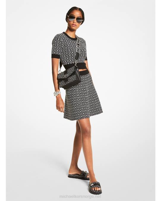 Michael Kors logo jaquard topp kvinner LDNL404 svart/bein