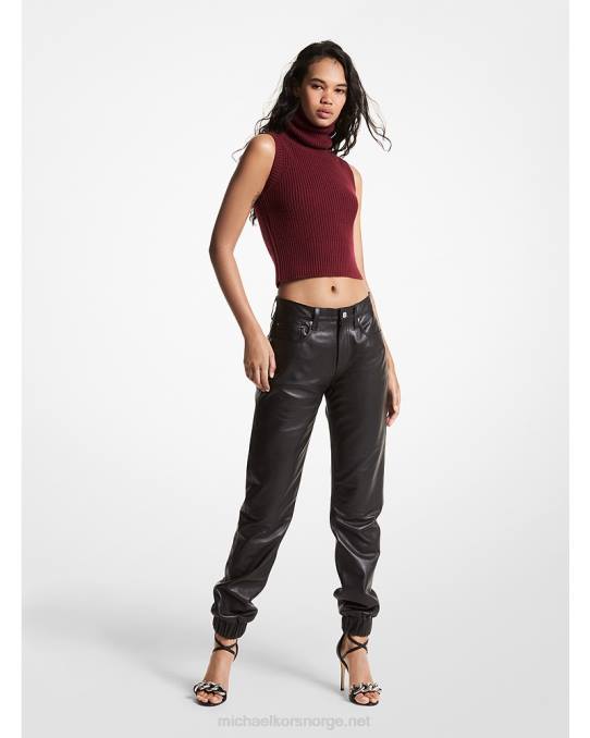 Michael Kors joggere i skinn kvinner LDNL509 svart