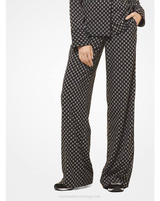 Michael Kors pyjamasbukser med pigget medaljong kvinner LDNL520 svart/bein