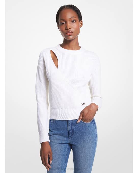 Michael Kors ullblanding cutout genser kvinner LDNL412 hvit