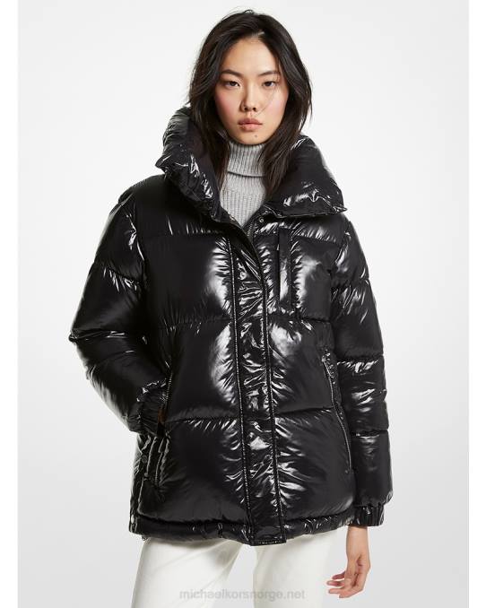 Michael Kors cire nylon pufferjakke kvinner LDNL288 svart