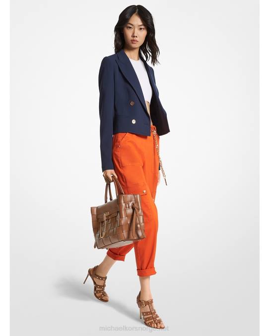 Michael Kors cropped crepe blazer kvinner LDNL222 midnatt blå