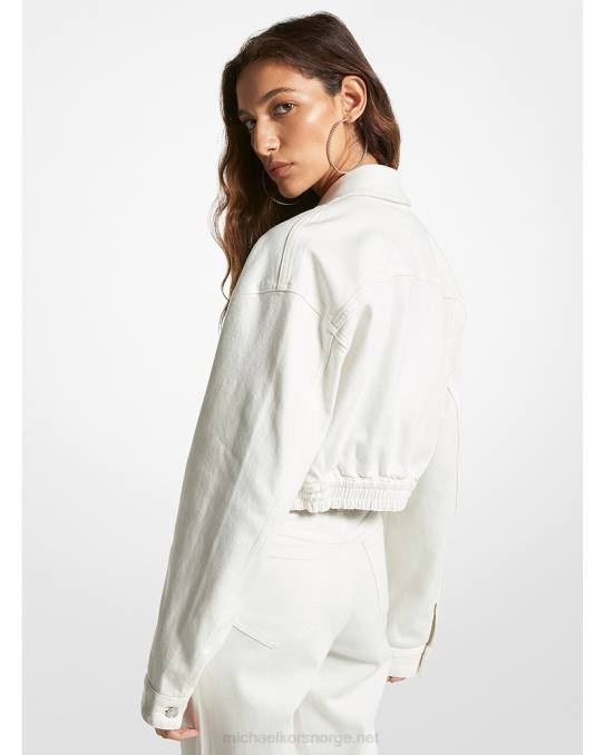 Michael Kors cropped stretch denimjakke kvinner LDNL215 bein