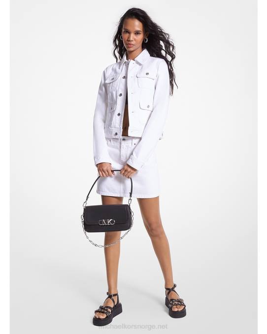 Michael Kors denim bruksjakke kvinner LDNL213 optikk hvit